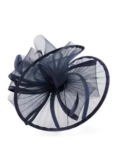 Sheer Pleated Fascinator Headband with Feathers