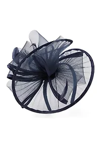 Sheer Pleated Fascinator Headband with Feathers
