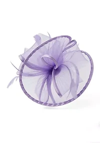 Sheer Pleated Fascinator Headband with Feathers