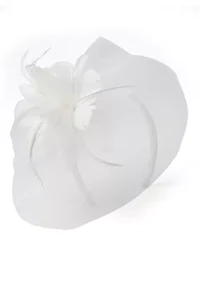 Feather Flower Net Fascinator Headband