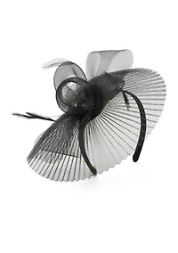 Pleated Crinoline Fascinator Headband with Bow