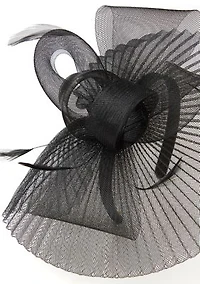 Pleated Crinoline Fascinator Headband with Bow