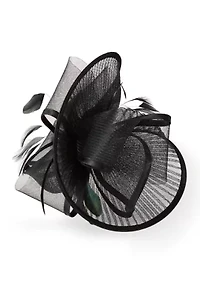Sheer Pleated Fascinator with Flowers