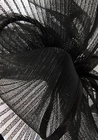 Sheer Pleated Fascinator with Flowers