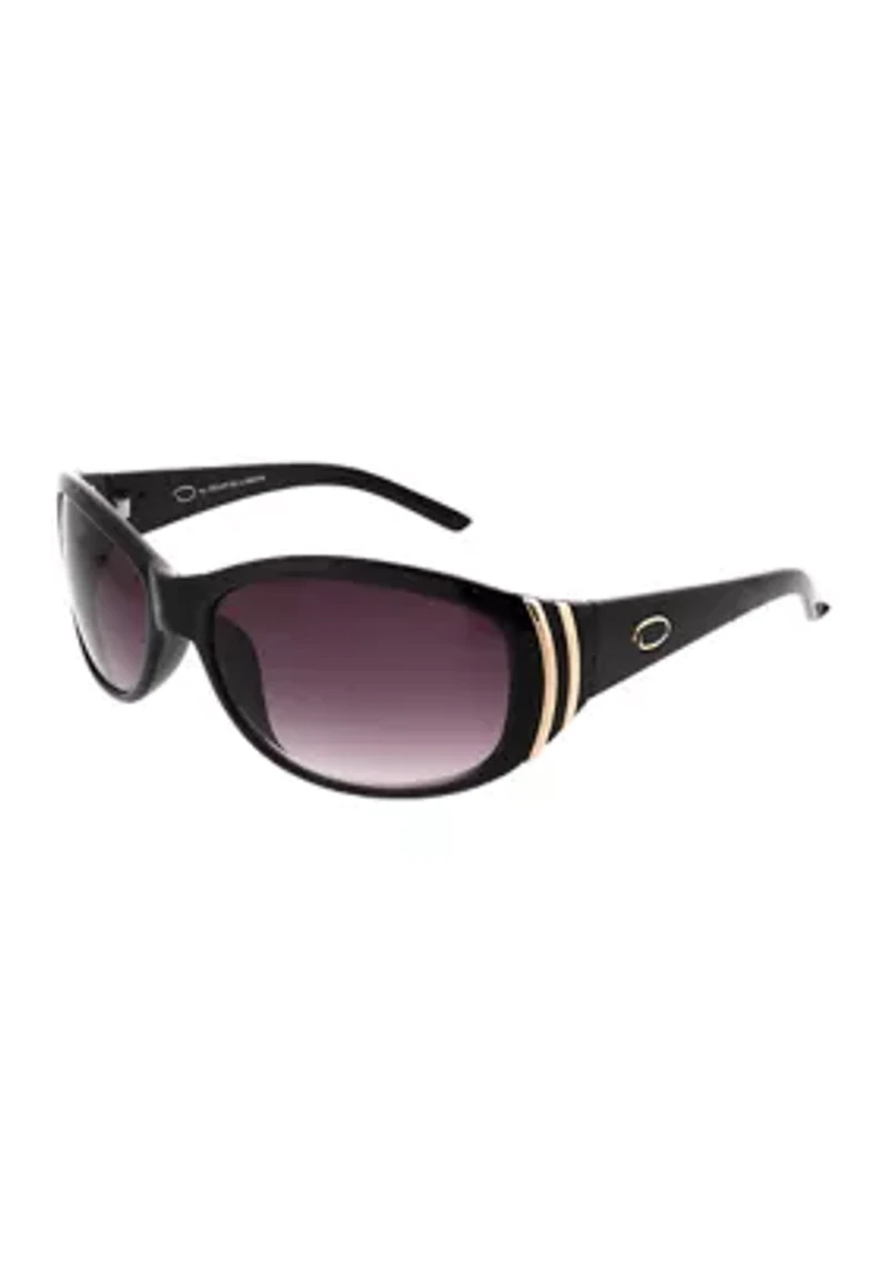 Gold Tone Plastic Wrap Sunglasses
