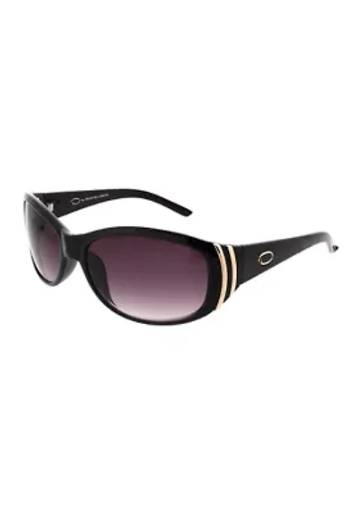 Gold Tone Plastic Wrap Sunglasses