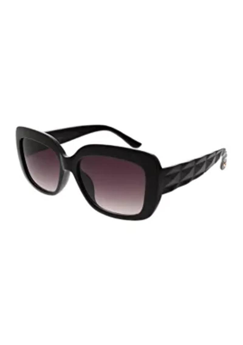 Rectangle Square Quilted Temple Sunglasses