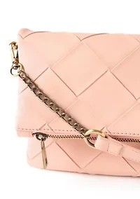 Faux Woven Clutch Crossbody Bag