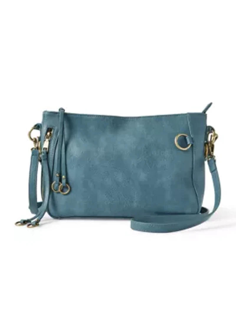 Distressed Pull On Crossbody Bag