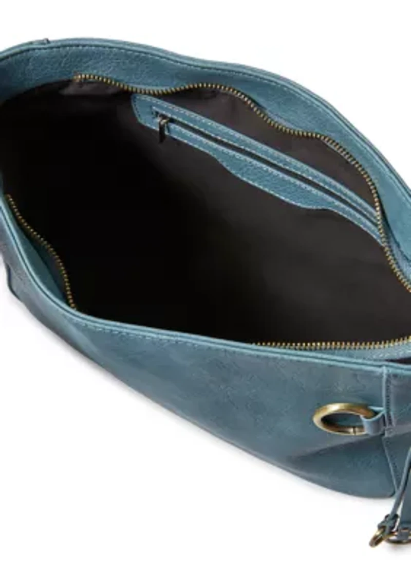 Distressed Pull On Crossbody Bag