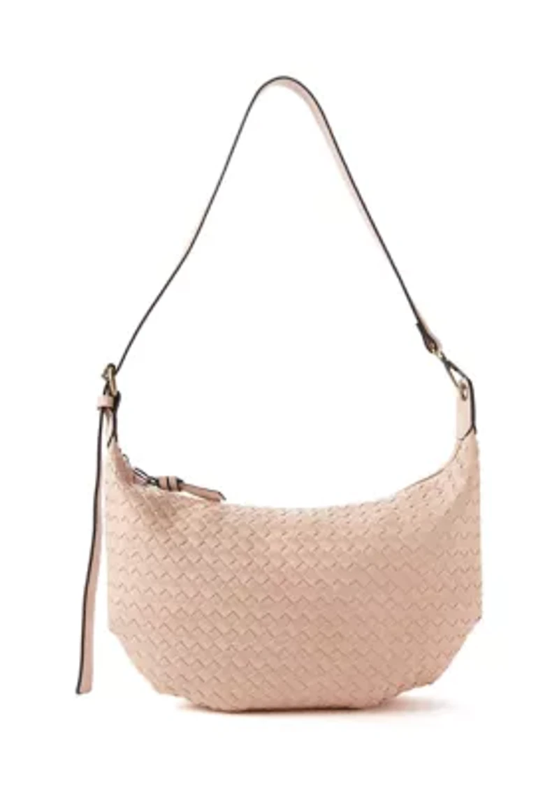 Woven Crescent Shoulder Bag