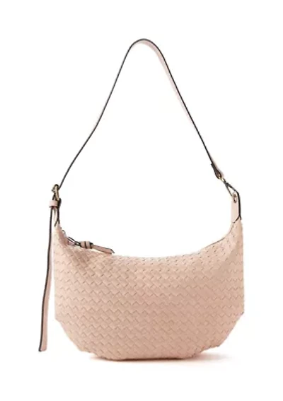 Woven Crescent Shoulder Bag