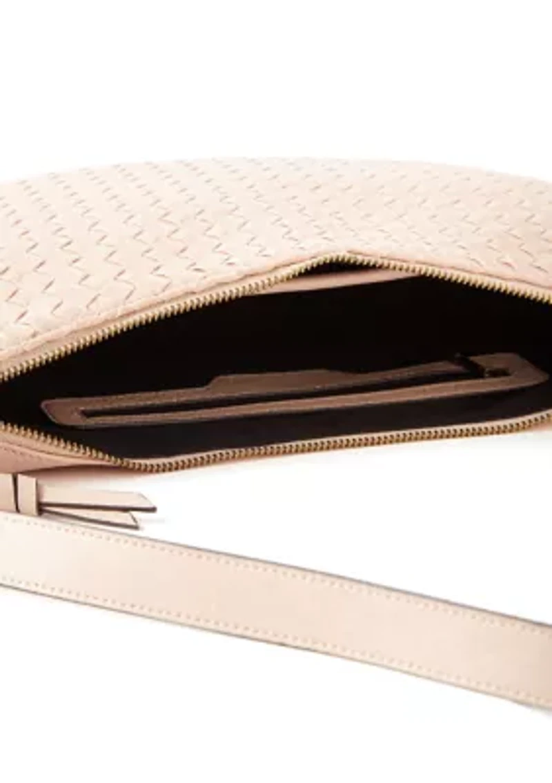 Woven Crescent Shoulder Bag