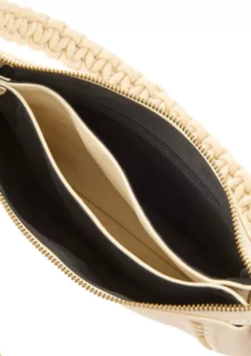 Crossbody Bag with Woven Shoulder Strap