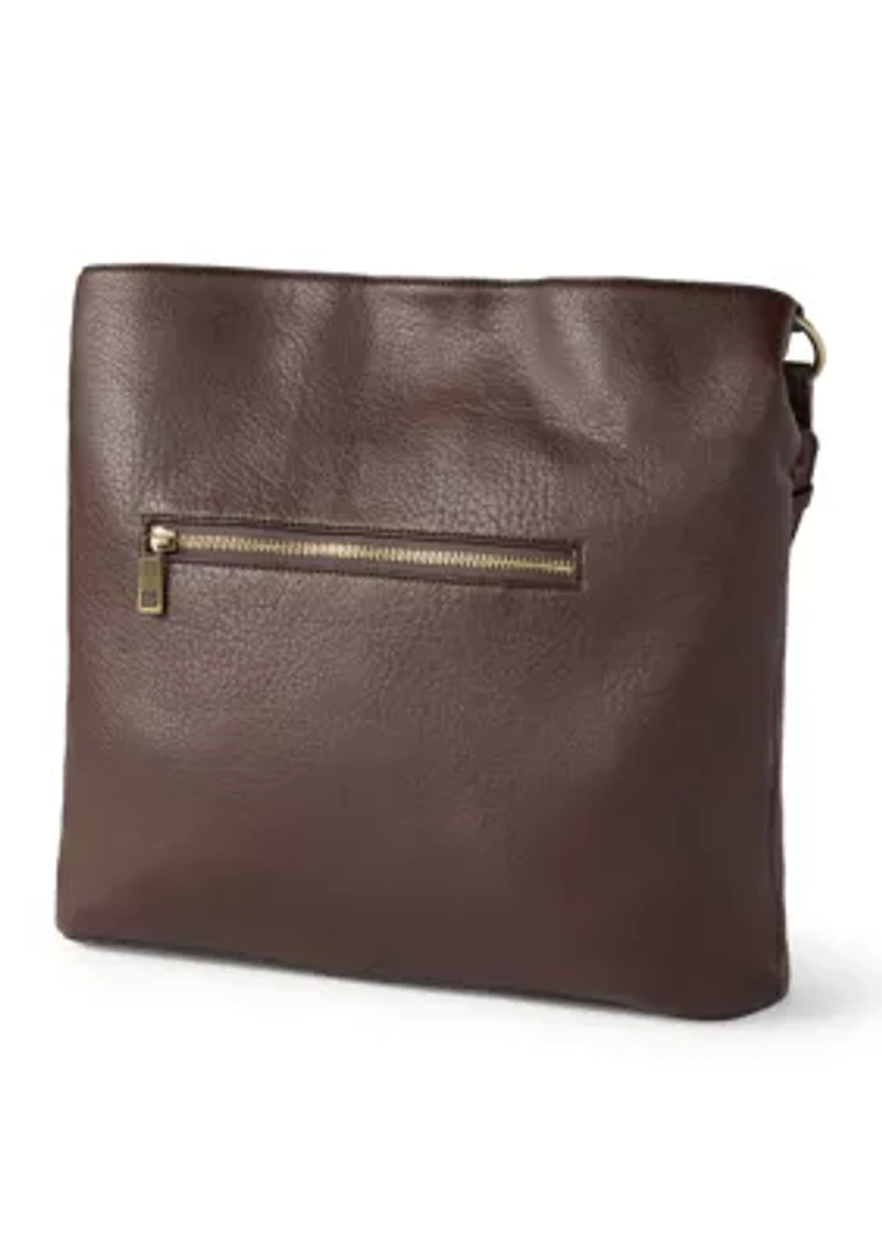 Hobo Bag with Leopard Suede Panel 
