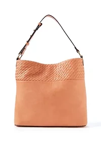 Woven Contrast Hobo Bag
