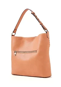 Woven Contrast Hobo Bag