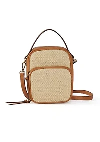 Straw Natural Phone Crossbody Bag