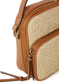 Straw Natural Phone Crossbody Bag