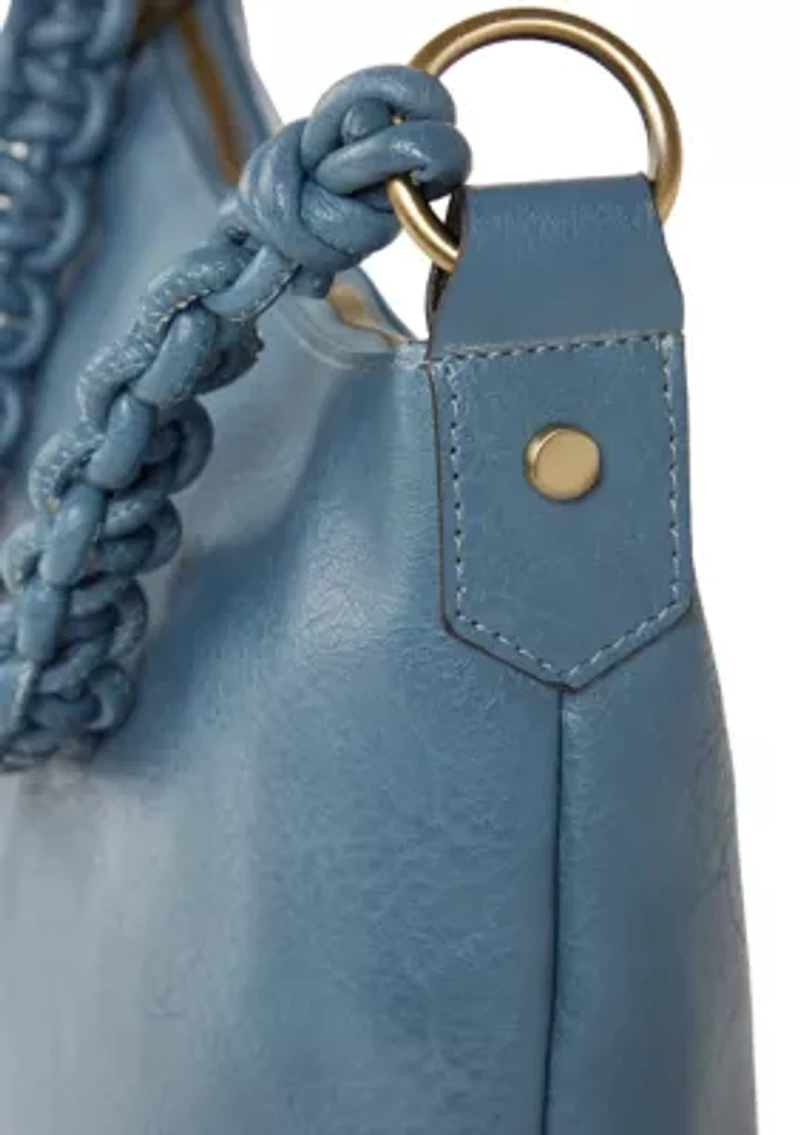Hobo Bag with Braided Crossbody Strap