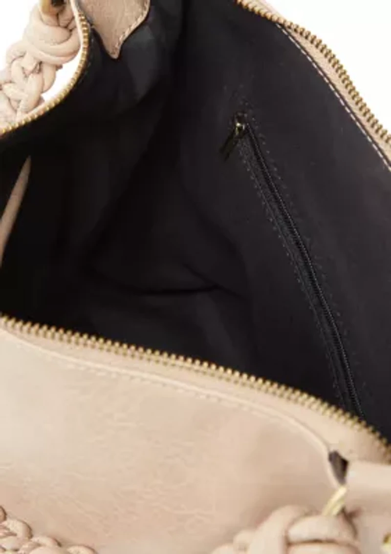 Hobo Bag with Braided Crossbody Strap