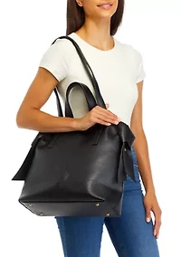 Double Handle Tote with Knot Detail