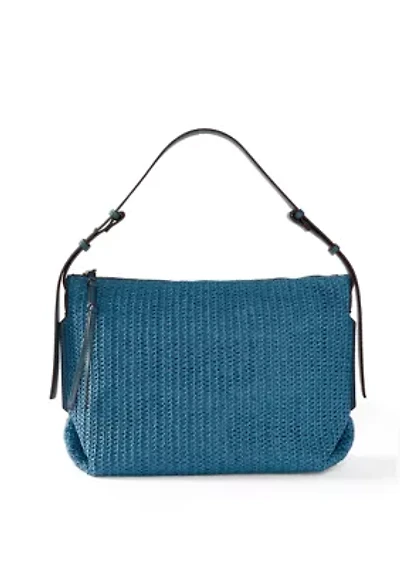 Straw Denim Hobo Bag