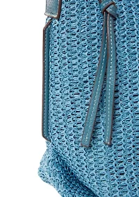 Straw Denim Hobo Bag