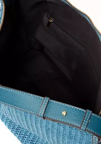 Straw Denim Hobo Bag