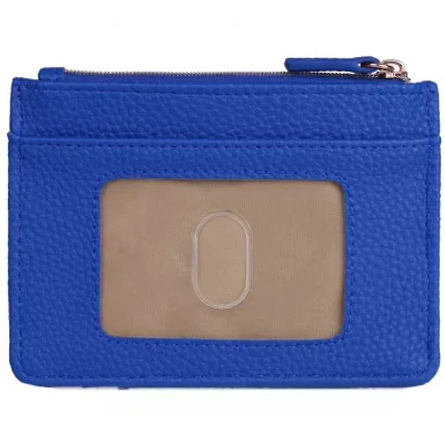 Julia Buxton Vegan Leather ID Coin Case - RFID Blocking Card Holder With Zip, Olive Tartan Print - View #5
