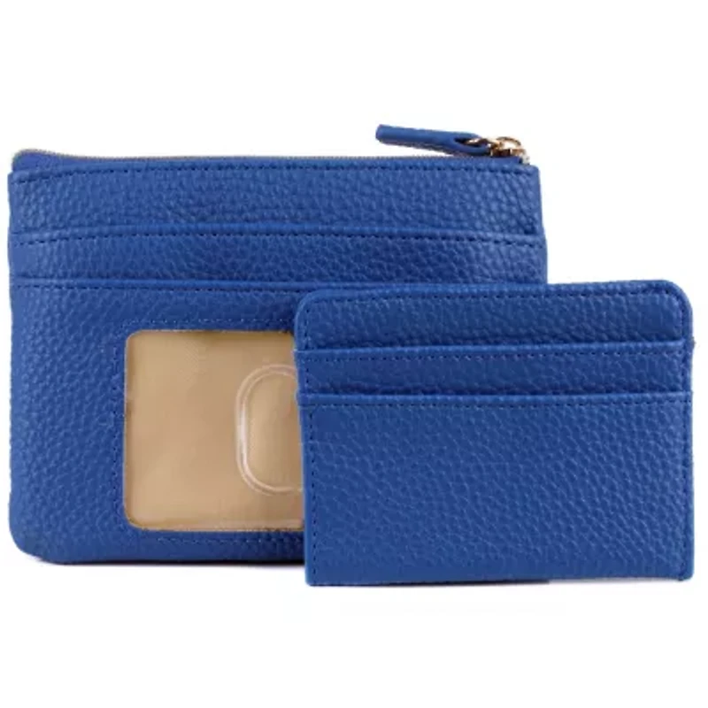 Solid Pebble Vegan Leather Lg ID Coin Case