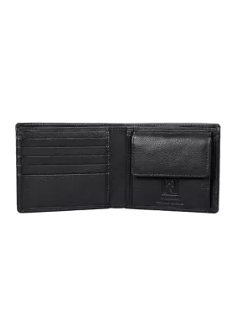 RFID Blocking Leather Wallet with Coin Pocket