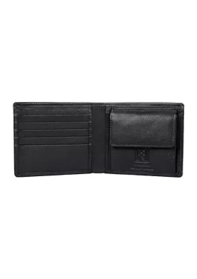 RFID Blocking Leather Wallet with Coin Pocket