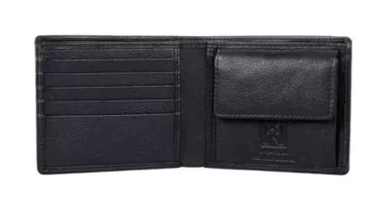 RFID Blocking Leather Wallet with Coin Pocket