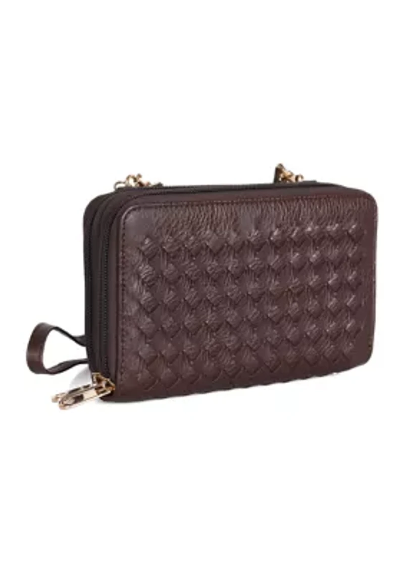 Ellen Woven Crossbody Phone Wallet