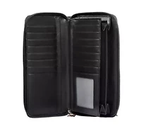 RFID Blocking Leather Zip-around Wallet
