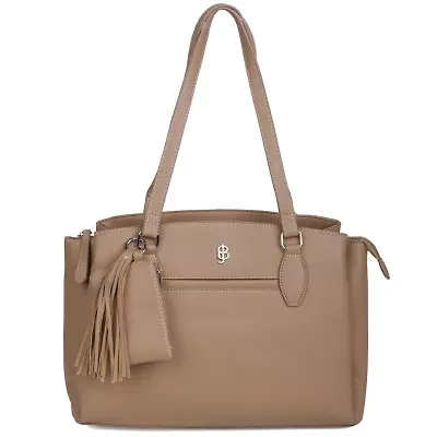 VEGAN LEATHER TRIPLE COMPARTMENT TOTE