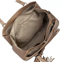 VEGAN LEATHER TRIPLE COMPARTMENT TOTE