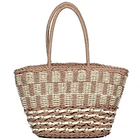 Straw EW Tote With Tassel