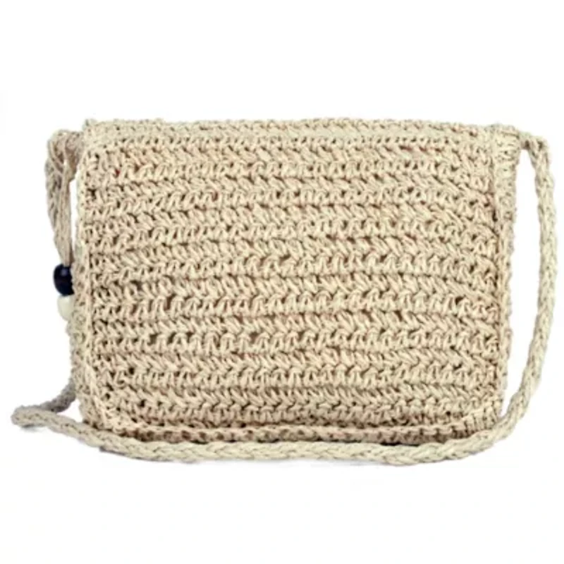 Straw Flap Crossbody