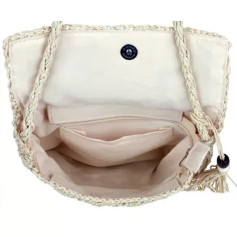 Straw Flap Crossbody