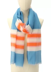 Women's Springtime Striped Oblong Scarf