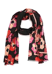 Fall Poppies Wool Oblong Scarf 