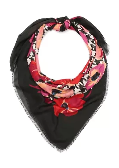Houndstooth Poppies Square 