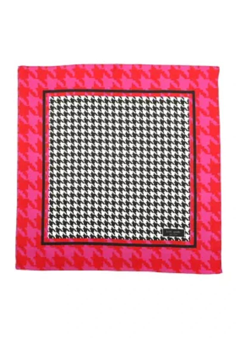 Houndstooth Silk Bandana Scarf 