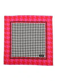 Houndstooth Silk Bandana Scarf 