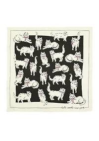 Pretty Kitty Silk Square Scarf