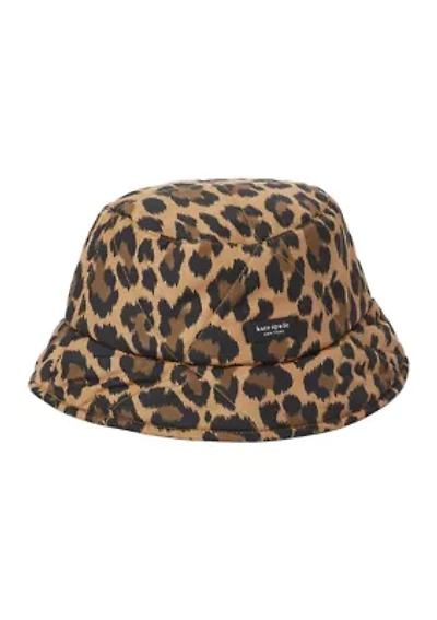 Classic Leopard Print Quilted Bucket Hat 