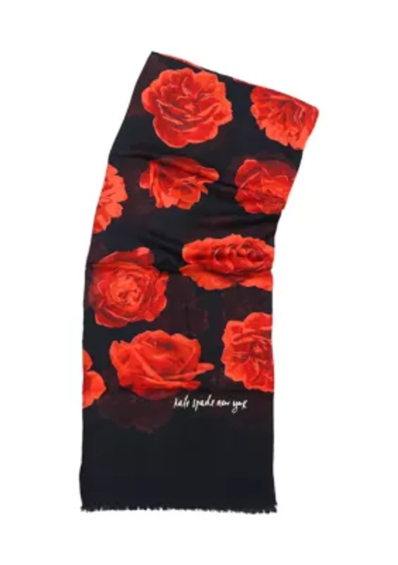 Charming Rose Oblong Scarf 