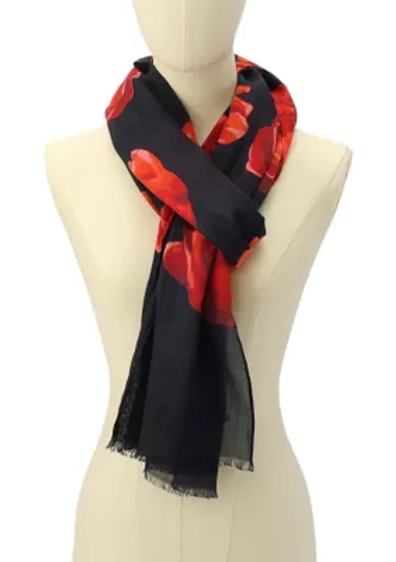 Charming Rose Oblong Scarf 